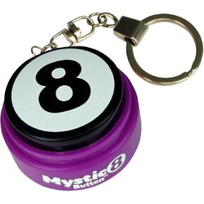 Mystic 8 Keychain Button - (15 Different Audio Answers) | New Generation of Traditional Mini Magic 8 Ball | Ask a YES or NO Question | White Elephant Gifts for Adults | Fortune Telling Ball