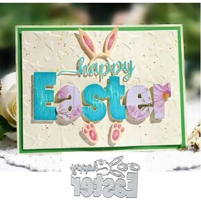 قصاصات ممولة من عيد الفصح السعيد لأرنب المعادن لصنع البطاقات ، وفاة بطاقة أرنب عيد الفصح قطع الإستنسل DIY ألبوم ورقة زخرفية ورقة النقش