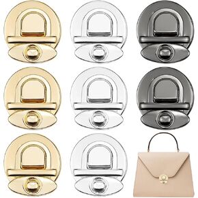 Arvintas 12PCS Purse Lock, Alloy Snap Closure Buttons Small Latches, Fasteners Metal Hardware Clip Clasp Buckles with Washers, Purse Hardware for Bag Making DIY Craft Wallets