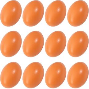 Azatemgo Chicken Eggs Fake Chicken Eggs Easter Eggs Set of Wooden Fake Eggs to Help Lay Chickens 12 Pcs