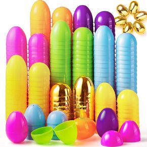 JOYIN 3.15" 994 PCS Plastic Easter Eggs 6 Golden Eggs, Large Empty Eggshells Fillable for Easter Hunt, Parties, Basket Stuffers Filler, Classroom Prize Supplies