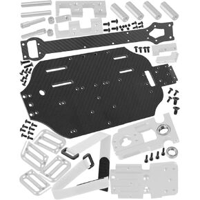 Upgrades Parts Carbon Chassis Armor Skid Plate for 1/10 Slash 4WD 4X4 VXL (TRA6808).RC Carbon Fibre Chassis Protect Armor Skid Plate Guard Hops Up,Silver