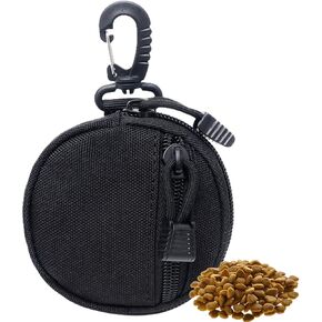 Dog Treat Bag, Tactical Small Treat Pouches for Pet Training, Portable Treat Training Pouch with Zipper & Carabiner, Hand Free Dog Food Bags Coin Purses for Dog Treats Snacks Black