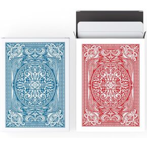 Blank Oracle Playing Cards to Write On - Classic Casino Poker Design with Blank White Faces - Make Your Own Oracle Cards - (2 Decks / 60 Cards per Box / 120 Cards Total / 2.5" x 3.5") (Red + Blue)