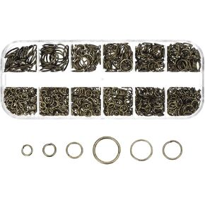 MECCANIXITY Mixed Size 4-10mm Open Jump Rings Iron Round Ring Connectors for Jewelry Making Tools Supplies Jewelry DIY Crafts Keychains Rings, Silver