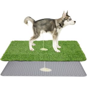 Dog Grass Pad with Tray,Washable Large Dog Litter Box,Waterproof Real Faux Dog Pee Grass Reusable for Puppy Training,Indoor Artificial Grass for Dogs Potty 35.8x29.5in