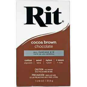All Purpose Concentrated Rit Dye Powder for Clothing, Décor, and Crafts – Cocoa Brown (1 Pack)