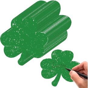 72 Pcs St. Patrick's Day Shamrocks Cutouts Large Paper Shamrocks Cut-Outs 6 Inch Green Clover Shape Die Cuts for Irish St. Patrick's Day Party, Kids School Craft Projects, Bulletin Board Decorations in Kuwait
