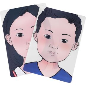 NUOBESTY 2PCS Face Painting Board, Reusable Makeup Painting Practice Board, Painting Makeup Excersize Template for Beginners, Kids and Adults