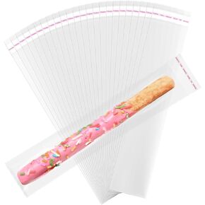 أكياس قضيب المملح ، 2 × 10 بوصات أكياس السيلوفان لقضبان البريتزل ، 100pcs ختم الأكياس ذات الأكياس الفردية ، حقيبة صافية قابلة للاستماء لتغليف قضبان البريتزل شوكولاتة