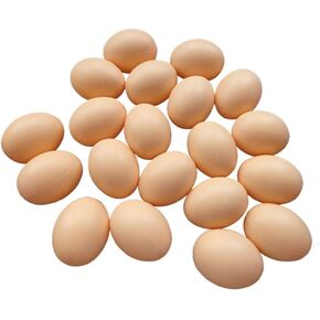 Brown Plastic Fake Eggs, Simulated Realistic Fake Nest Eggs, Imitative Simulation Eggs for Painting Drawing, DIY Crafting, Fake Chicken Eggs for Easter Party Favors(20 Pack)