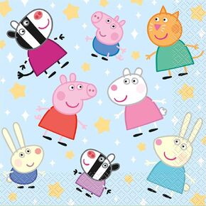 صناعات فريدة 78212 مناديل الغداء 6.5 بوصة Peppa Pig - 16 Count