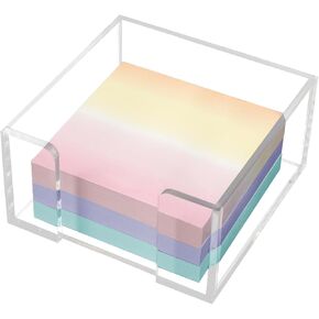 حامل ملاحظة لزجة ، Post It Note Holder 8.5 * 8.5 * 4.5 CM Crystal Clear Acrylic Post IT ATOLDE