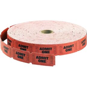 Maco Admit One Single Roll Tickets, red (MACM18610)