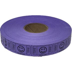 The Ticket Gurus-2000 Purple Smile Tickets Single Roll Consecutively Numbered Raffle Tickets