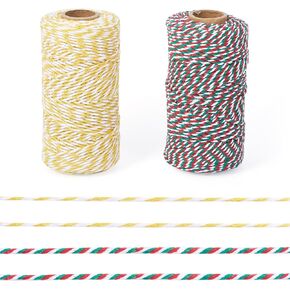 cheriswelry 109.36 ياردة 2 مم عيد الميلاد خيوط الحرف الحرف الزخرفية الزخرفية سوار macrame لوازم أخضر أحمر أبيض أصفر توبي