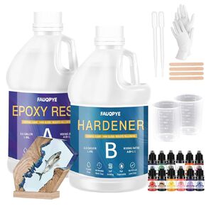 Epoxy Resin, Resin Kit 1 Gallon, New Formula Crystal Clear epoxy Resin, Strong and Durable, no air Bubbles, Suitable for Casting, DIY, Resin Art, molds, Resin Artwork, 1:1 Ratio Easy Mixing, Resin