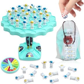 ATESSON Balance Game Toys,Two-Player Balance Game Tree Parent-Child Interactive Family Tabletop Puzzle Game Montessori Toy,Birthday Christmas Bulk Astronaut Board Game for Kids Adults (Green)