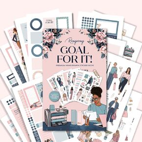 Rongrong Goal for It Planner Sticker Book for Planners, Calendars and Journals – Aesthetic Premium Quality Stickers – Scrapbook Accessories – 24 Pages