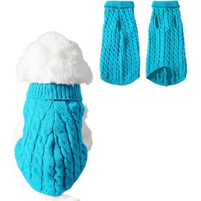 Dog Knit Sweater,Soft Pet Pullover Turtleneck Sweaters Cat Winter Fleece Dog Apparel & Accessories Warm Knitted Clothes for Kitten and Puppy Chihuahua Boy or Girl Holiday Parties Outfit
