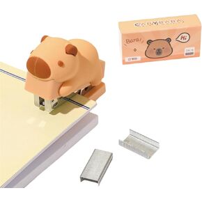 Cute Capybara Desktop Stapler with Staples, Small Mini Office Stapler, Kids Cartoon Capybara Staplers for Desk, Handheld Stapler for Home Office (Capybara)