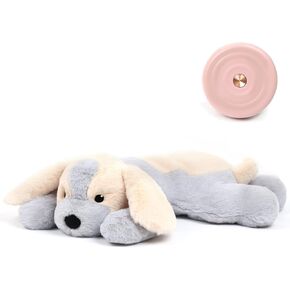 Heartbeat Puppy Toy for Anxiety Relief, Dog Behavioral Aid Toy for Puppies Sleep Aid Separation Anxiety Soother,Newborn Puppy Sleep Aid Plush Toy,Plush Toys for Dogs.(Grey)