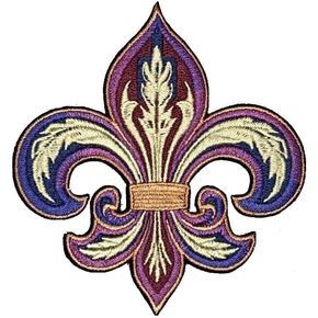 3.5 "Fleur de Lis Iron على التصحيح - Mardi Gras Fleur de Lis Chicks يزيل الحديد على خياطة على بقع للثقوب والملابس والجينز والقبعة والحقائب والملابس - Fleur de Lis Patch