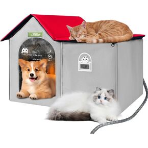 Heated Cat Bed & Cooling Cat Cave - Air-Conditioned Cat House with Smart Thermostat, Perfect for Hot Summers & Cold Winters, Easy to Clean & Portable
