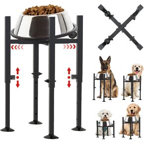 Elevated Dog Bowl Stand, Fits 6-10in Bowls Raised Dog Bowls Holder, 3 Height Adjustable Dog Food Water Feeder Pet Feeding Stand for Large Medium Small Breeds