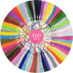 Bulk Bookmark Graduation Tassel Craft: 160pcs Small Colorful Tassels with String for Bag Chain Decoration,Handmade Keychain Fringe,DIY Key Charms Making,Furniture Pendant,Sublimation Cap Topper.