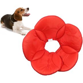 Red Flower Sponge Pet Collar for Dogs Protective Polyester and and Comfortable Design for Pet Safety