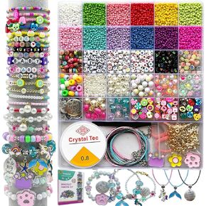 PHODDR 4300pcs Beads Bracelet Making Kit ，Beads for Jewelry Making Kit Supplies, Friendship Bracelet kit， Birthday Christmas Gifts for Girls Ages 5 6 7 8 9 10 11 12 Years Old