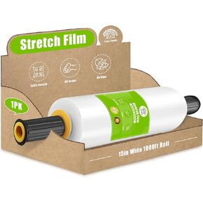 Cosy Family Stretch Film Roll with Handles, 15 in x 1000 ft, 60 Gauge, 1 Pack, Clear16