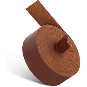 GAOHUI Leather Strip 1 Inche Wide 78 Inches Long Flat Leather Strap, Single Sided Faux Leather Straps for Crafts, 2 mm Thickness Soft Leather for DIY, Belt, Tool