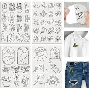 FREEBLOSS 52Pcs Boho Water Soluble Stabilizer for Embroidery Stick and Stitch Embroidery Paper Tear Away Embroidery Stabilizers Water Soluble Hand Sewing Stabilizers for Sewing Lover Adults