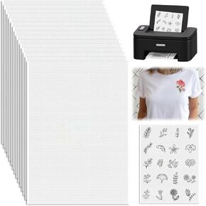 15PCS A4 Water-Soluble Self-Adhesive Embroidery Stabilizer - Printable and Cuttable, Perfect for Hand and Machine Embroidery, Ideal for DIY Projects