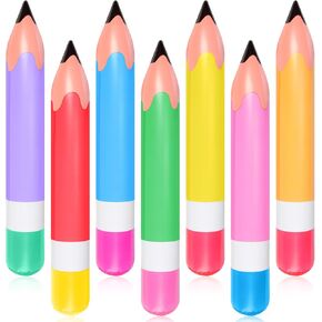 7 Pcs 26.77 Inch Giant Large Inflatable Pencil Back to School Graduation Decorations Multicolor Pencil Balloons for Classroom Garden Hanging Photo Prop Birthday Party Favor
