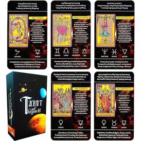 Tarot Cards for Beginners,Tarot Cards with Meanings on Them,Tarot Learning Deck, Reading Divination Tool