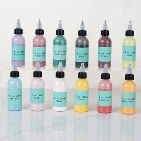 Set of 12 Ceramic Underglaze Paint Colors for Clay, 2 fl oz/60 ml, 12-Color Underglaze Set, Assorted Colors for Ceramic and Pottery Painting, Ideal for Art Projects