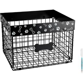 Geyecete Toy Box for Dogs Large Dog Toy Organizer Pet Wire Folding Basket Dog Toy Container Dog Toy Box-Chew-Proof Can be Personalized Dog Toy Organizer Holder Boxes