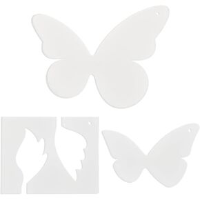 3pcs Butterfly Quilting Rulers and Template 3 Styles Acrylic Wing Sewing Machine Free Motion Quilting Templates Quilting Stencil Supplies for Simple Secondary Quilting Design