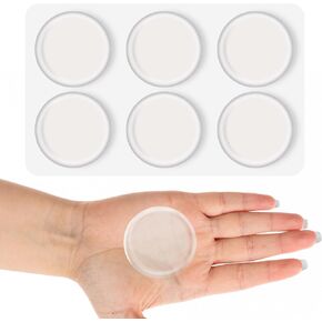 Door Stopper Wall Protector 2" (Pack of 6) Clear Door Handle Bumpers with Strong Adhesive