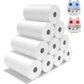 Kids Camera Instant Print Paper, 10 Rolls Kids Camera Paper Roll Refill, Thermal Printer Paper for Most Kids Instant Print Camera, Receipt Paper and Mini Printer Paper Roll for Kids(White)
