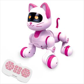 Remote Control Robot Cat Robot Dog Toy - RC Robotic Cat for Kids, Interactive Programmable Smart Robot Pet with Light, Sound, Touch Sensing, LED Eyes, Dance & Music, Robo Dog Gift for Kids 3+