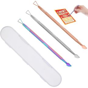 3Colors Lottery Ticket Scratcher Tool, Metal Lotto Scratcher Tool, Double-Headed Scratch Off Cards Tool, Multipurpose Lottery Ticket Scratcher Tool for Stickers Labels Films Scraper