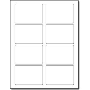 Adhesive Name Tag Stickers, 8 Labels per Sheet, 3 3/8" x 2 1/3" - 25 Sheets / 200 Labels - White Matte Finish Printable Badges for Inkjet/Laser Printers