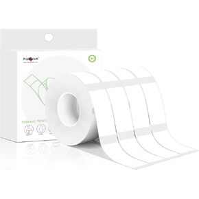 PARLAIM Label Maker Tape,Thermal Label 1/2" x11/2(14X40mm) 4Rolls/640 Labels,Thermal Sticker Compatible with D30 Label Printer,Self-Adhesive Label Tape for for Home Office Small Businessr (White)
