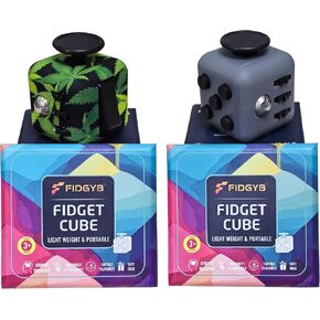 2PCS Cube Fidget Stress Relief Toy for Adults & Kids, Smooth, Quiet Sensory Toy for Anxiety, Focus & ADHD Idea[Leaves+DGB][2PCS]