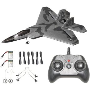 RC Plane Remote Comtrol Airplane RTF RC Plane, 2CH Remote Control Airplane F22 Jet Indoor Outdoor 2.4GHz Radio Control Aircraft for Kids Boys Beginner