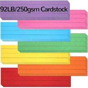 112 SHOETS RAINBOW TRIPS ، 92 LB/250GSM CARDSTOCK حكمت على شرائح تعلم الجملة الملونة للمعلمين ، والفصول الدراسية ، وإمدادات المكاتب المدرسية (7 ألوان متنوعة ، 12 "× 3")